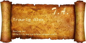 Traurig Alex névjegykártya